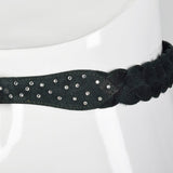 1990s Sonia Rykiel Green Suede Braided Belt