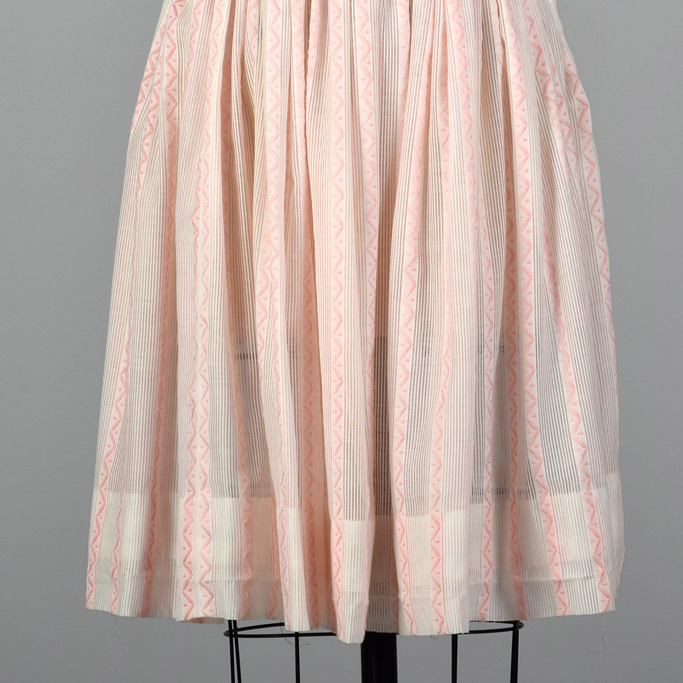 1950s Pink and White Sheer Day Dress