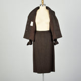 Medium 1950s Lilli Ann Skirt Suit Brown Wool Peplum Jacket Hourglass