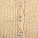Large 1990s Creamy Wool Tunic Sweater Marion Foale Creamy Beige Knit Tunic Ice Skater Mini Dress