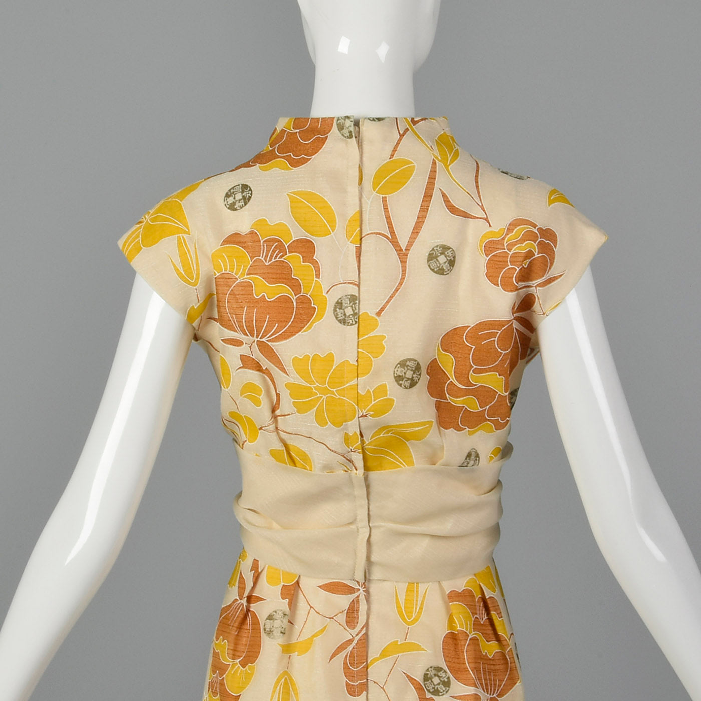 1970s Alfred Shaheen Tie Waist Maxi Dress