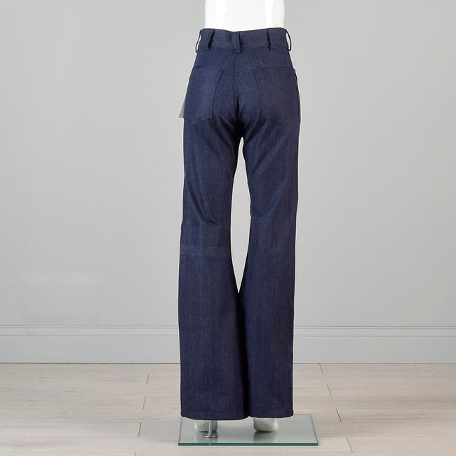30x33.5 Slim Deadstock Seafarer Bellbottom Jeans High Waist Indigo Denim