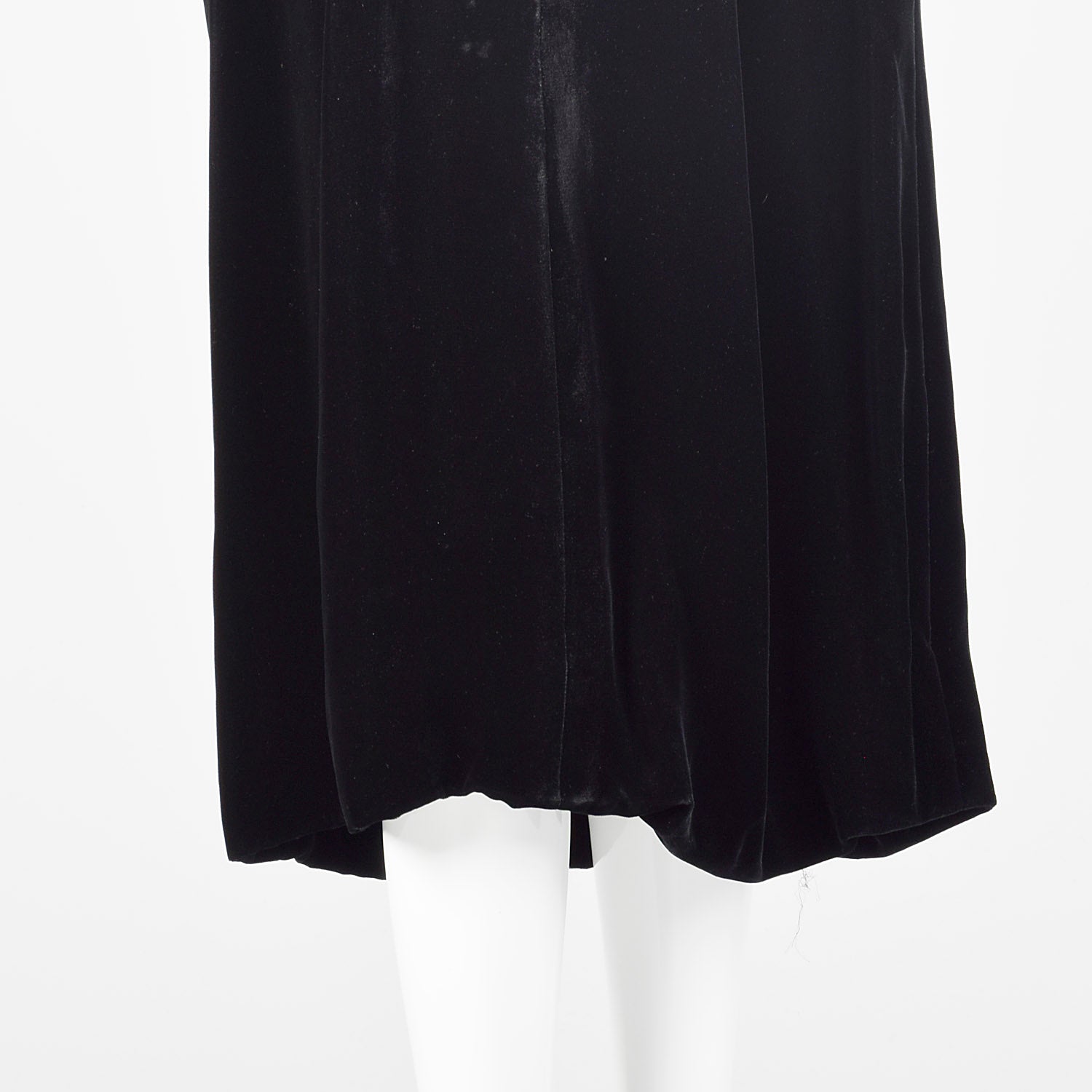 1950s Medium Mollie Parnis Dress Black Velvet Evening Gown Silk Satin Long Sleeve