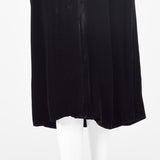 1950s Medium Mollie Parnis Dress Black Velvet Evening Gown Silk Satin Long Sleeve