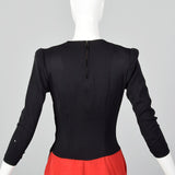 1940s Black Evening Dress with Red Skirt