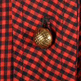 XL 1950s Red and Black Gingham Day Dress
