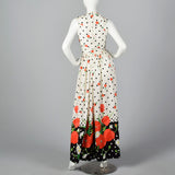 1960s Oscar de la Renta Poppy Print Palazzo Jumpsuit