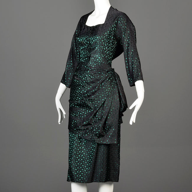 1940s Two Piece Skirt Suit with Asymmetric Jacket