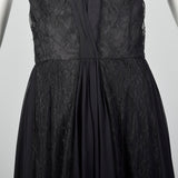 1990s Rickie Freeman for Teri Jon Black Silk and Lace Evening Gown