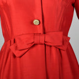 1950s Bright Red Dress Coat
