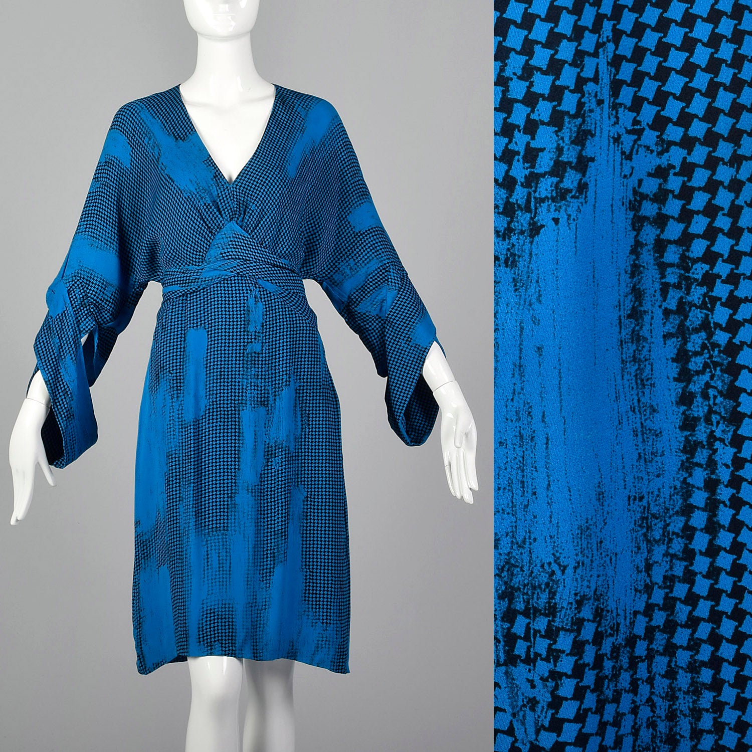 2000s Stella McCartney Blue Print Silk Dress