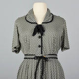 1950s Black and White Gingham Dress