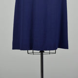 Large 1950s Blue Knit Dress with Lace Neckline Monochrome Harvey Berin