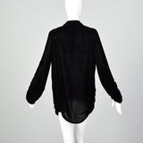 Medium 1920s Black Velvet Cardigan