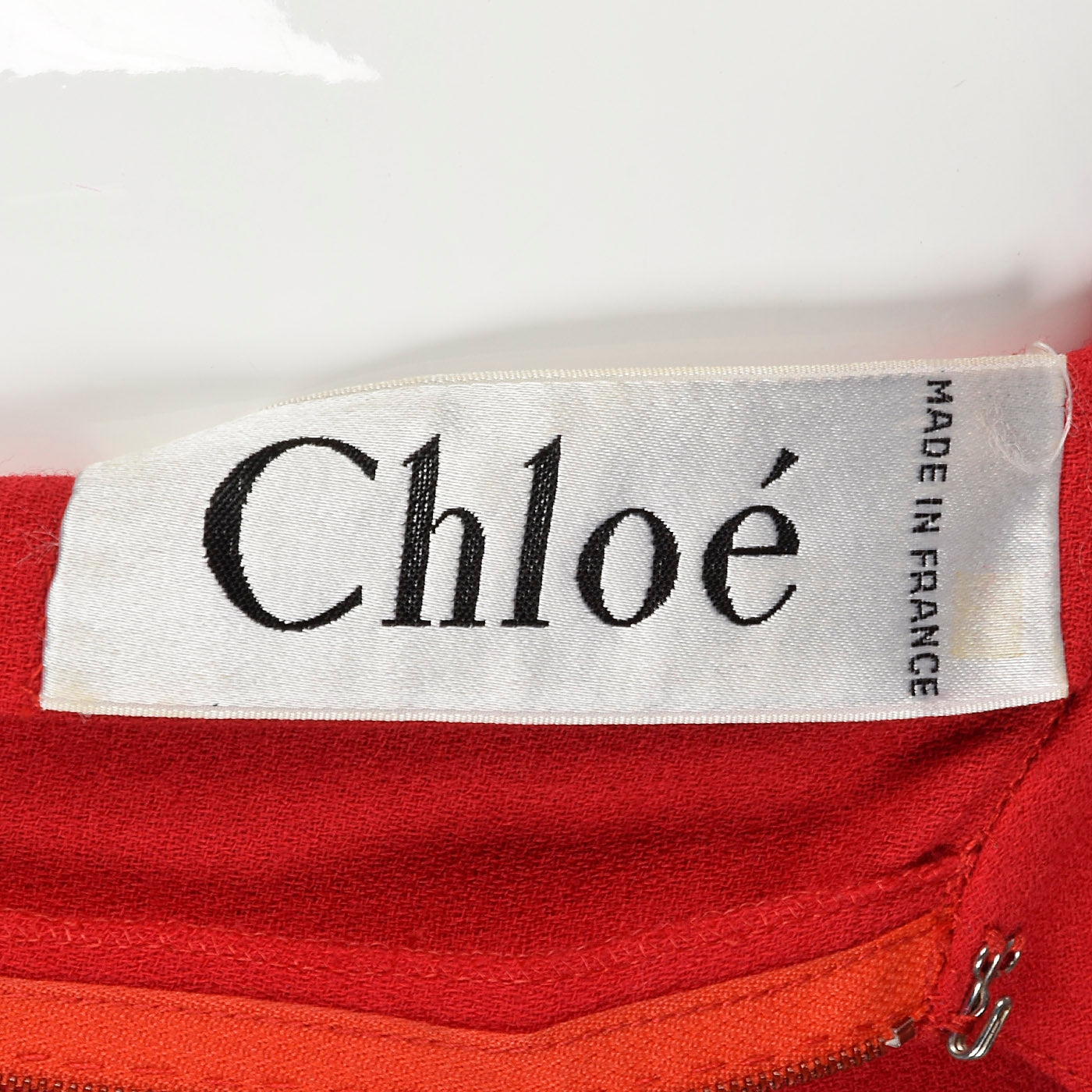 1980s Chloe Red Wool Dress with Elastic Waist