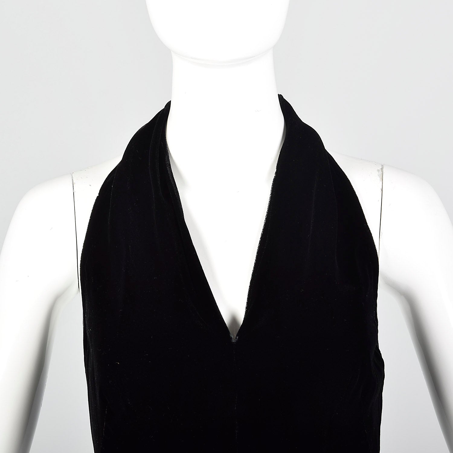 Small 1950s Black Velvet Halter Top