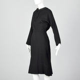 1940s Black Knit Dress with Tails