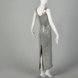 Small 1990s Millennium Dress Formal Sequin Sleeveless New Years Eve