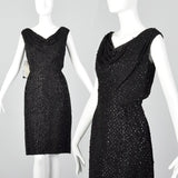 Medium 1960s Deadstock Black Sequin Dress