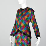 1990s Sequin Two Piece Skirt Set