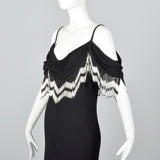 1990s Off the Shoulder Beaded Dress