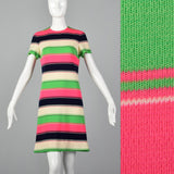 1960s Mod Striped Knit Shift Dress