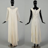 Small 1930s Silk Peignoir Set Bias Cut Nightgown Honeymoon Lingerie