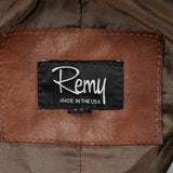 Large Remy 1990s Black Leather Bomber Jacket