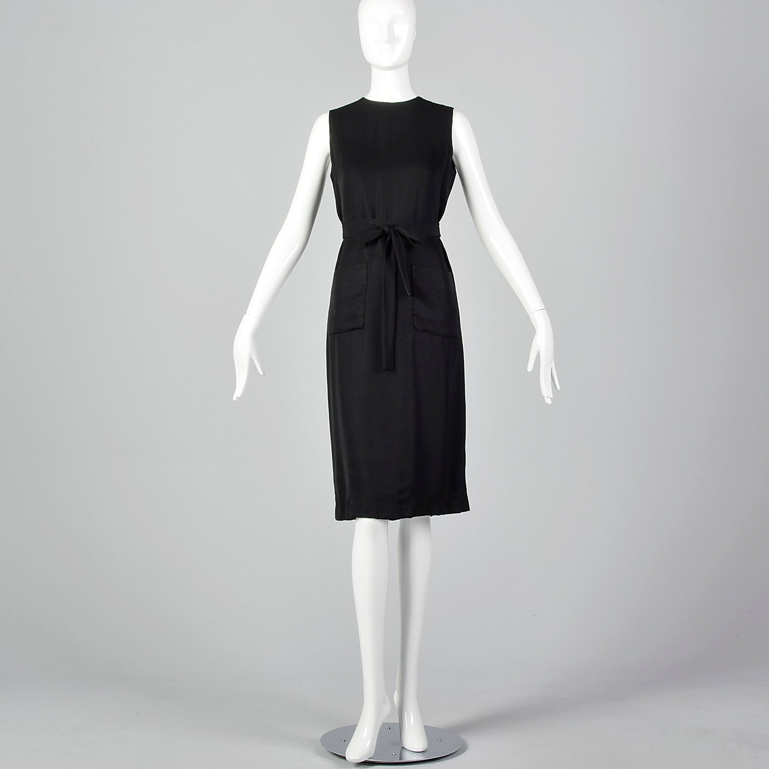 Small 1960s Sleeveless Black Dress