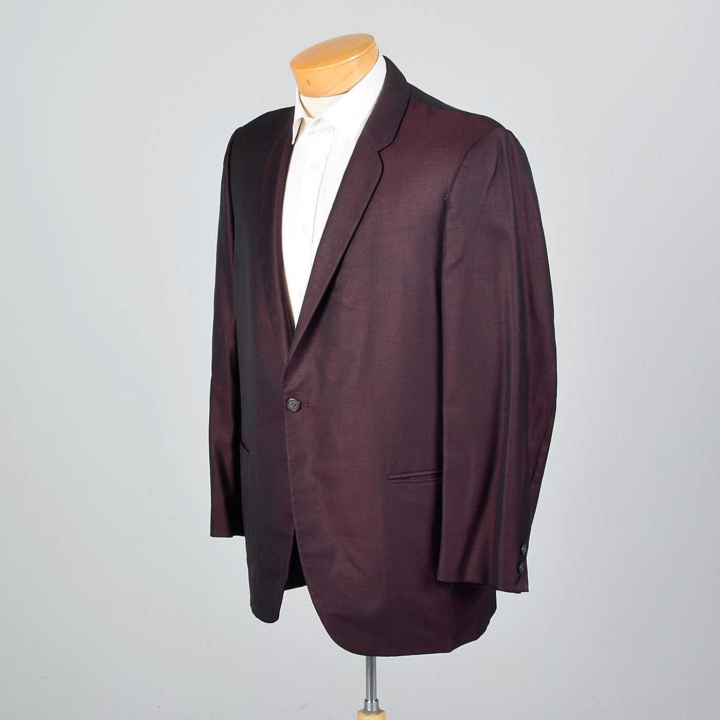 1950s Red and Black Sharkskin Jacket with Rounded Lapels