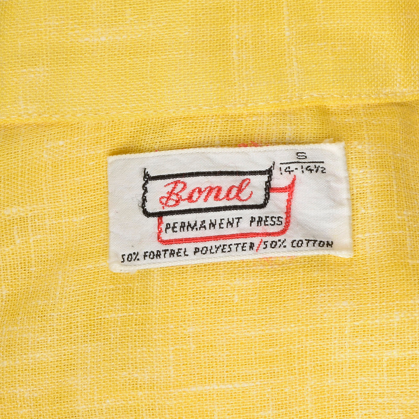 1960s Mens Yellow Semi Sheer Short Sleeve Shirt
