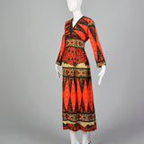 1970s Suzy Perette by Victor Costa Bohemian Dress