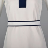 Deadstock Prada White Shift Dress with Navy Trim