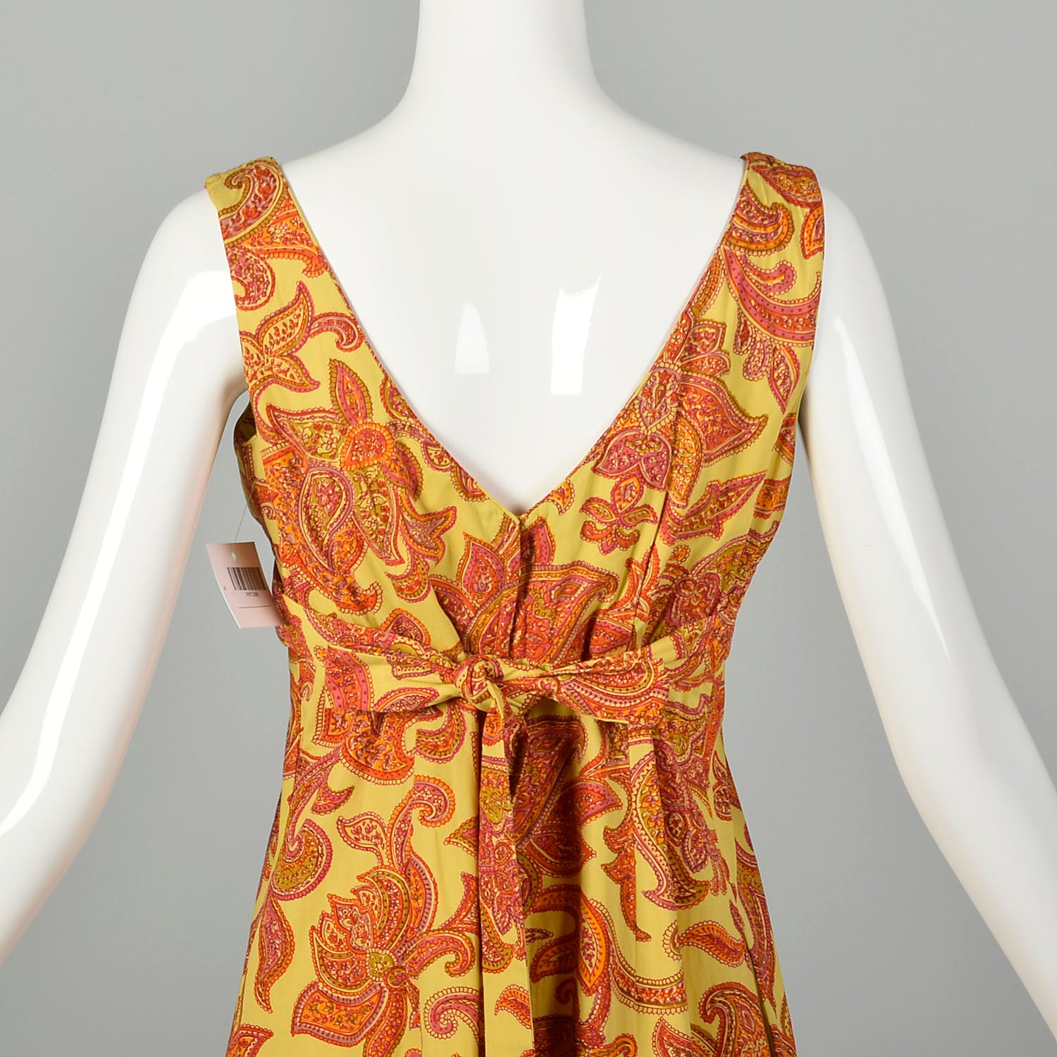 Medium 1970s Boho Dress Psychedelic Bohemian Tie Back Waist