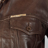 1990s Paco Rabanne Brown Leather Jacket