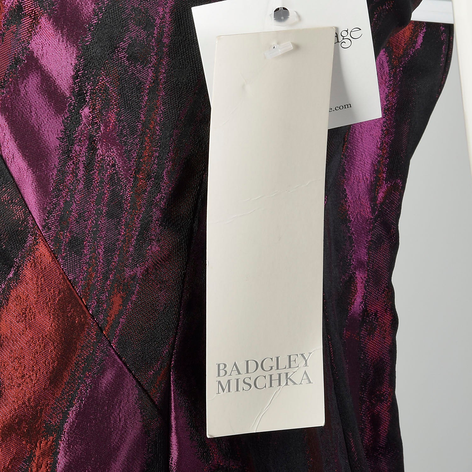Badgley Mischka Strapless Party Dress Purple Black Red Velvet Shift NWT