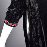 1930s Velvet Dress with Beading and Embroidery Trim