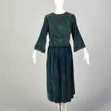 Medium 1910s Dress Velvet Edwardian Beaded Silk