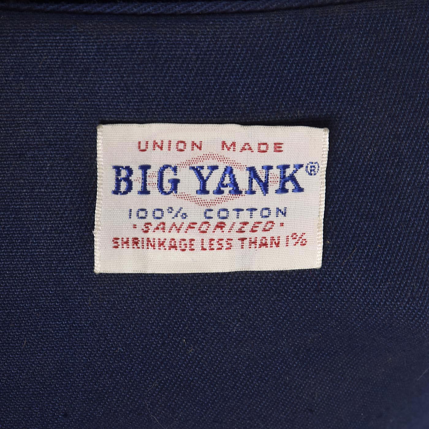 Deadstock 1950s Men's Big Yank Sanforized Blue Work Wear Zip Jacket
