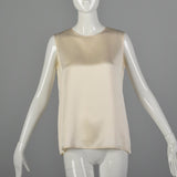 Medium Chanel Ivory Silk Shell Top 1980s