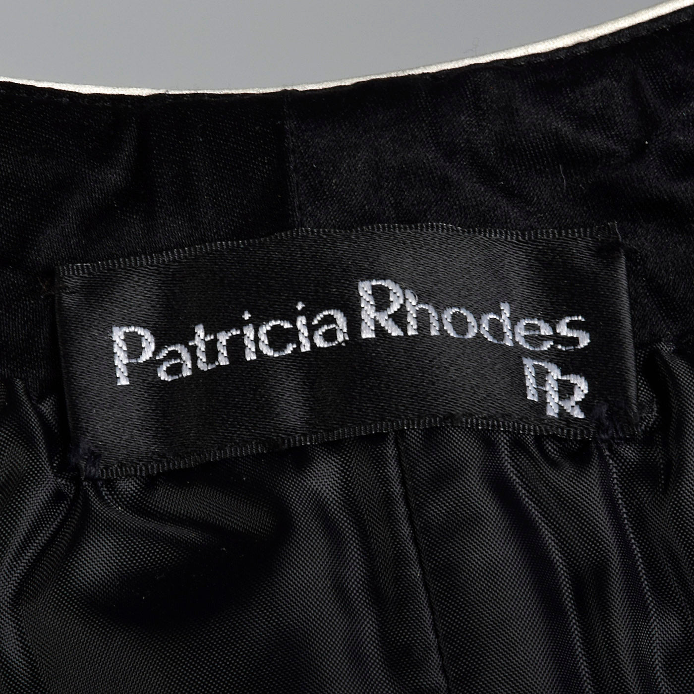 Small Patricia Rhodes 1980s Black Bodice Cream Skirt Dress Set