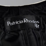 Small Patricia Rhodes 1980s Black Bodice Cream Skirt Dress Set