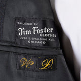 1950s Mens Two Piece Suit in Charcoal Gray