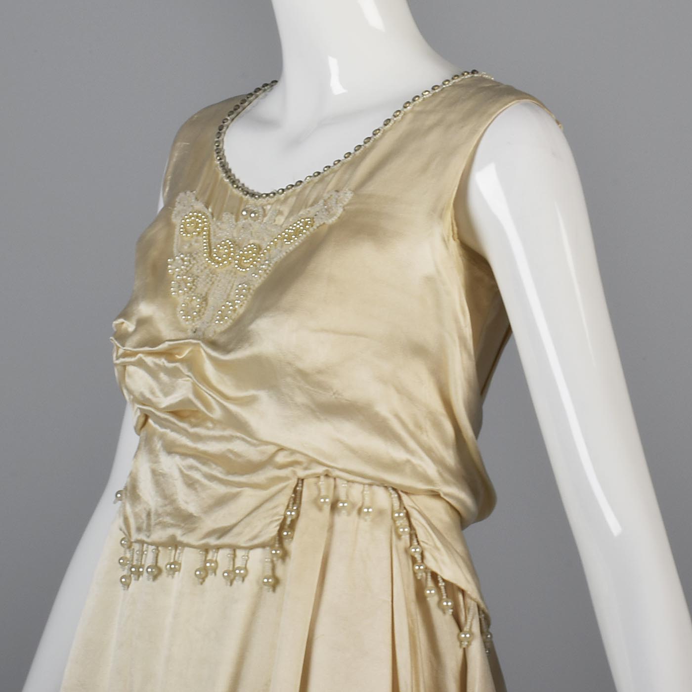 1920s Ivory Silk Wedding Dress