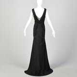 Medium Eleni Elias Black Formal Evening Gown Sleeveless Dress with Train