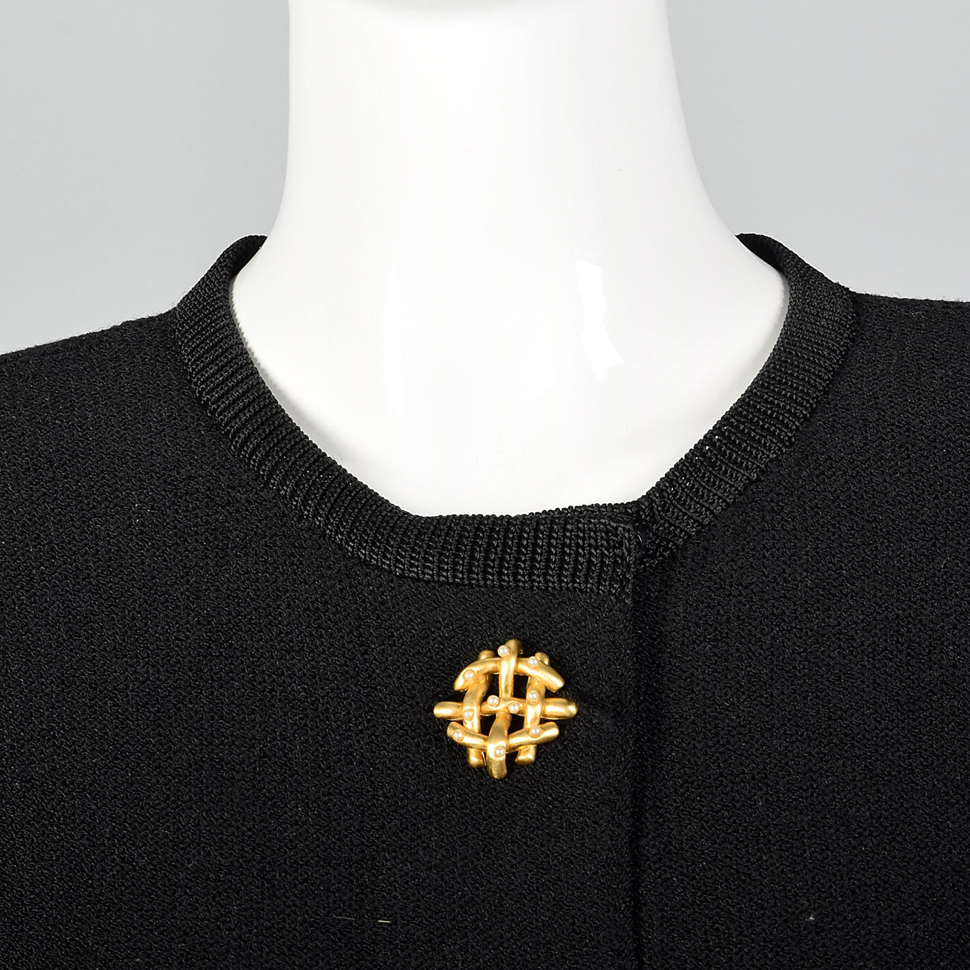 1980s Steve Fabrikant Black Sweater Dress