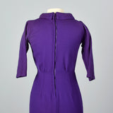 1950s Purple Knit Pencil Dress