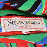 1980s Yves Saint Laurent Colorful Stripe Print Dress