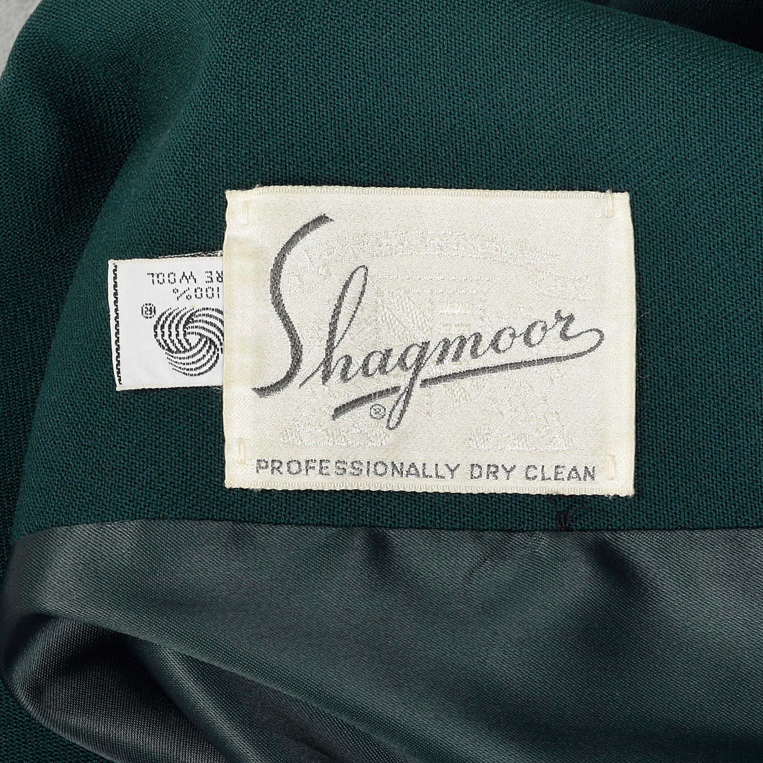 Medium 1960s Green Coat Double Breasted Autumn Outerwear with Mink Fur Collar