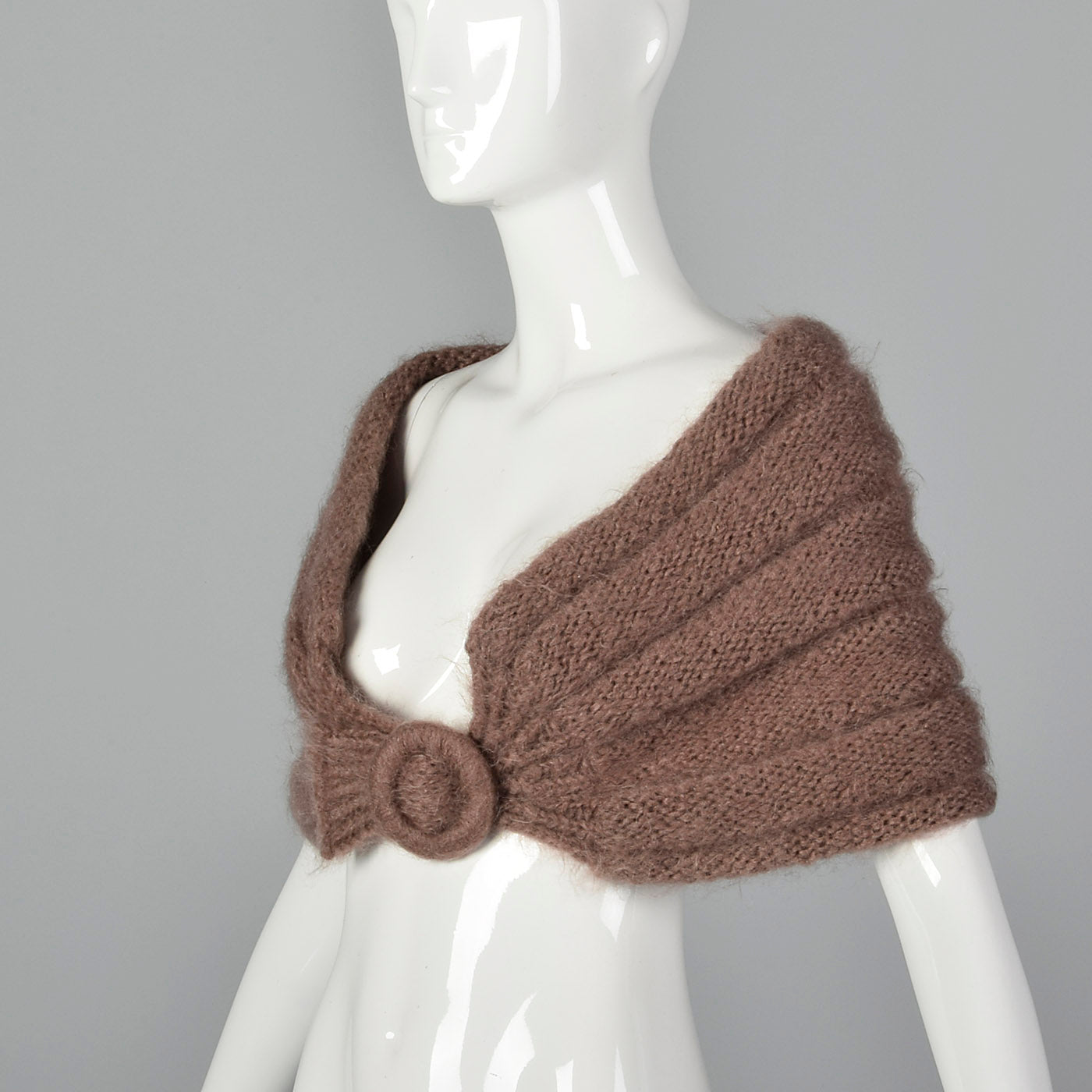 1950s Mauve Mohair Knit Stole